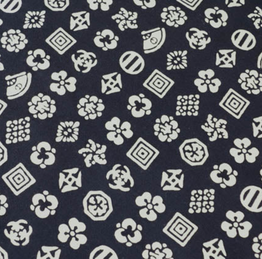 Tenugui - Kabuki Pattern (Black)