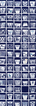 Tenugui - Sobachoko (Sake Cups)
