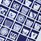 Tenugui - Sobachoko (Sake Cups)