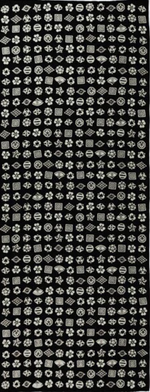 Tenugui - Kabuki Pattern (Black)