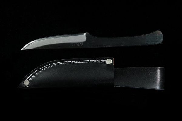 Zakuri 100mm Blue #2 Kurouchi Damascus Utility Knife