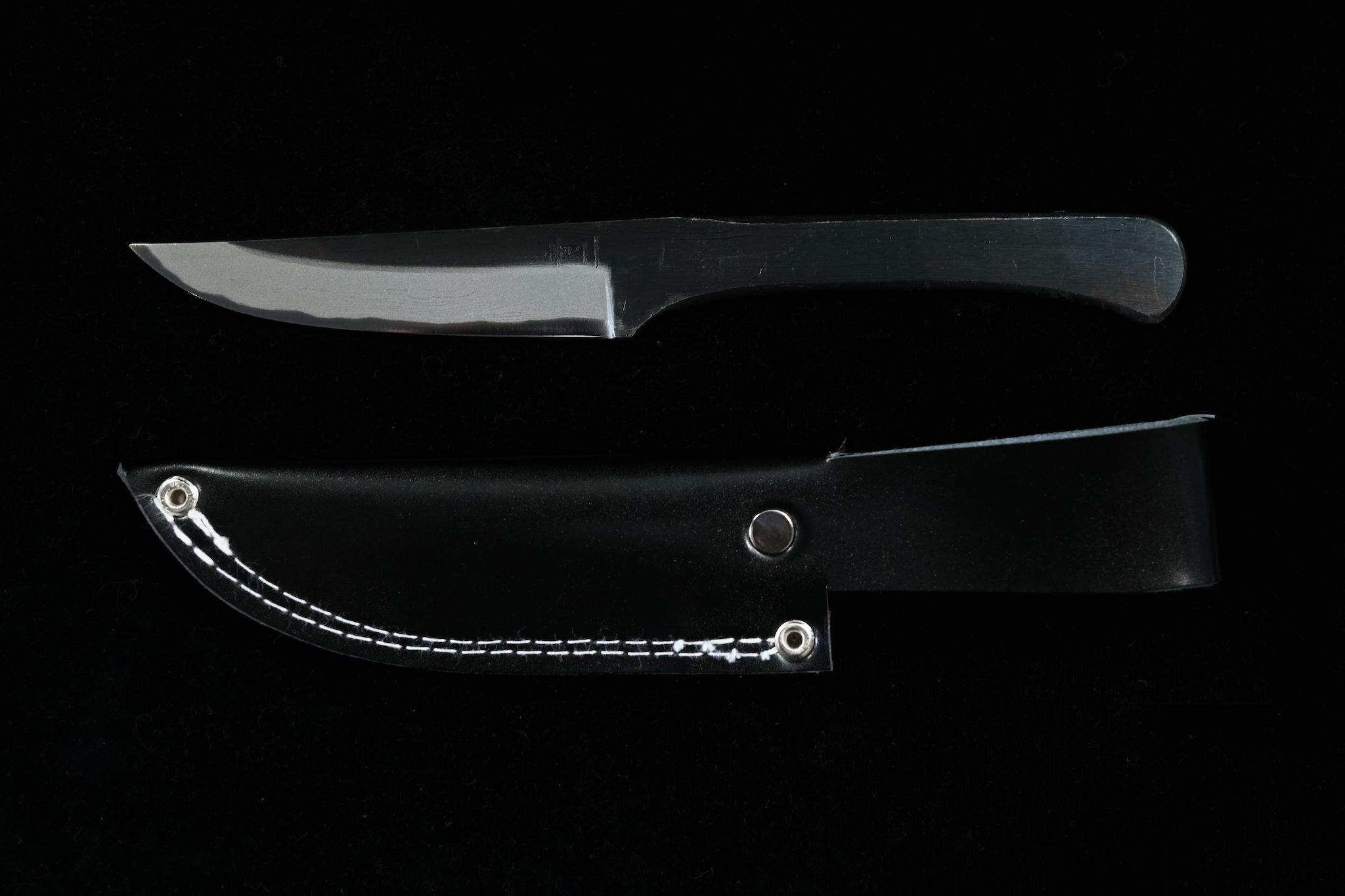 Zakuri 100mm Blue #2 Kurouchi Damascus Utility Knife