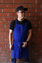 White Bark Workwear Full Cross-Back Apron - Egyptian Indigo
