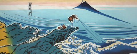 Tenugui - Fugaku Sanjyu-Rokkei: Kajikazawa in Kai Province