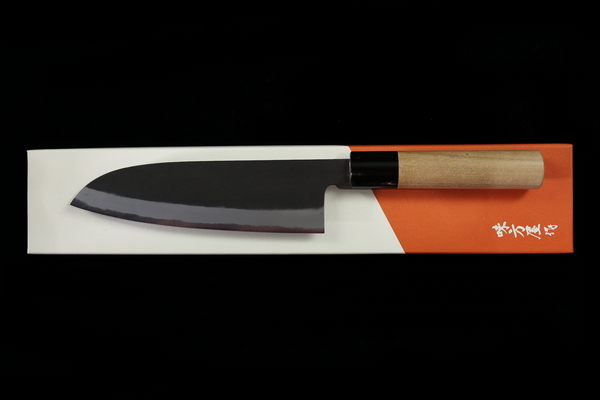 Gesshin Ajikataya 180mm White #2 Kurouchi Wa-Santoku (No Saya)