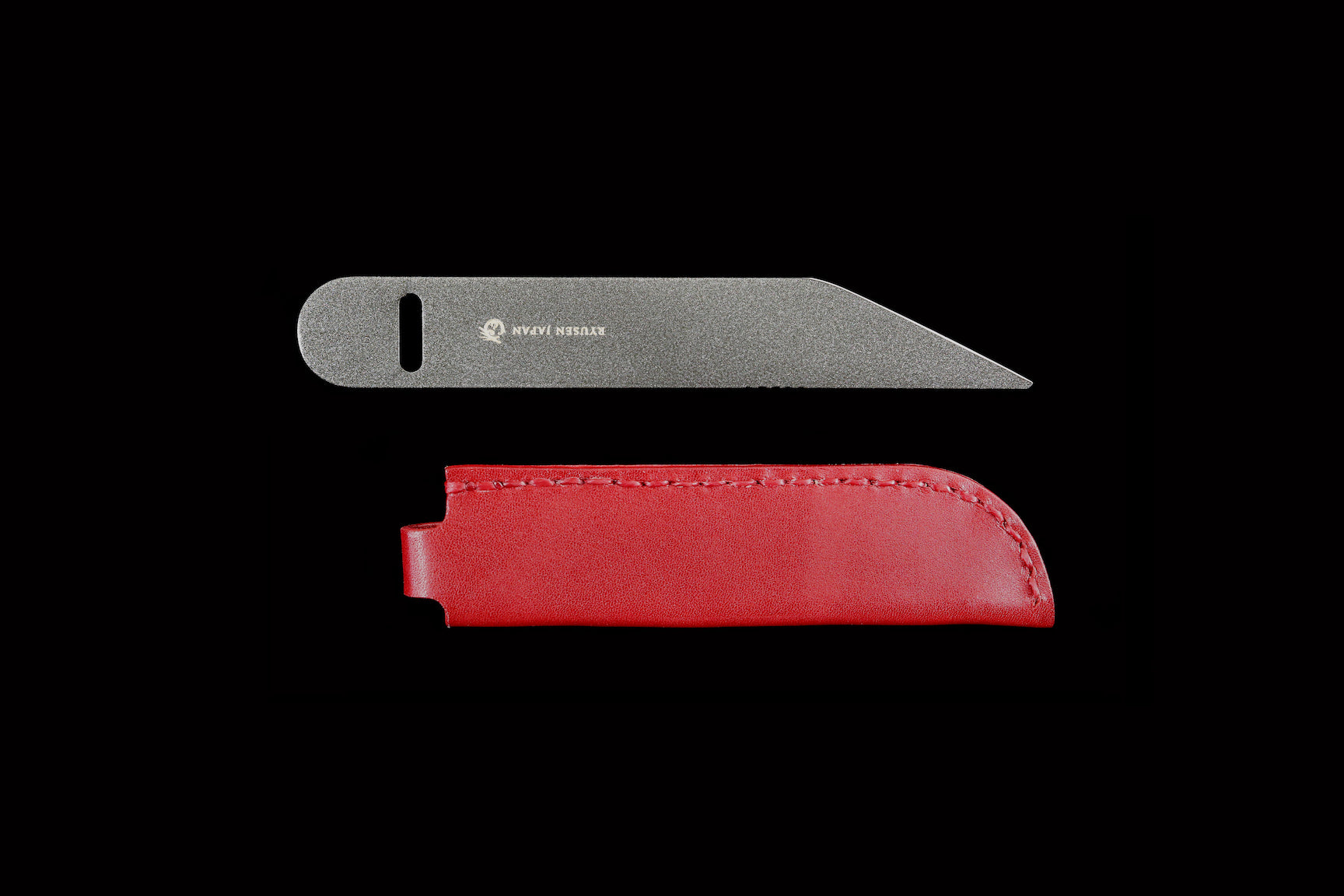 Chocolate Knife Black with Red Leather Case - Japanese Knife Imports