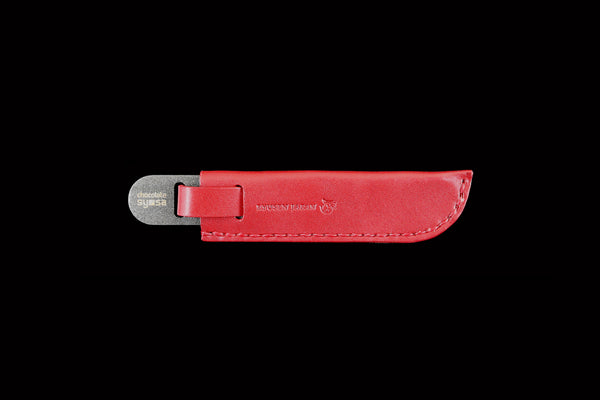 Chocolate Knife Black with Red Leather Case