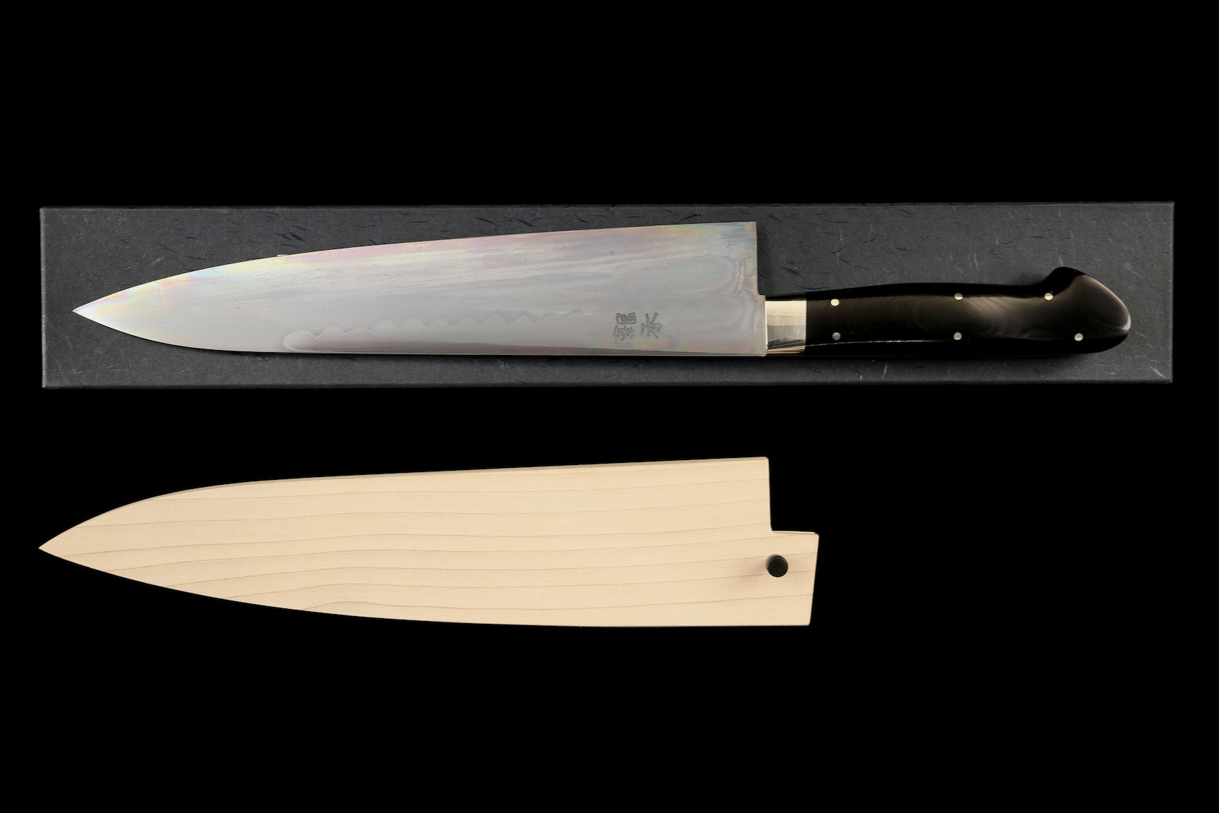 Gesshin Ginga 240mm White #2 Honyaki Gyuto with Black Micarta Handle
