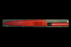 Gesshin Uraku 300mm White #2 Yanagiba with Red Lacquerware Handle and Saya
