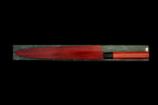 Gesshin Uraku 270mm White #2 Yanagiba with Red Lacquerware Handle and Saya