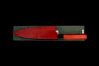 Gesshin Uraku 195mm White #2 Deba with Red Lacquerware Handle and Saya