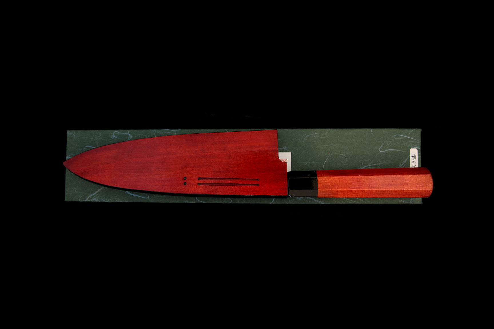 Gesshin Uraku 195mm White #2 Deba with Red Lacquerware Handle and Saya