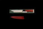 Gesshin Uraku 150mm Stainless Wa-Petty with Red Lacquerware Saya and Handle