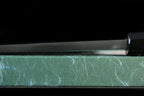 Gesshin Uraku 180mm White #2 Deba with Red Lacquerware Handle and Saya