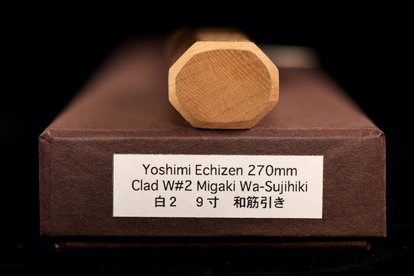 Yoshimi Echizen 270mm Stainless Clad White #2 Migaki Wa-Sujihiki