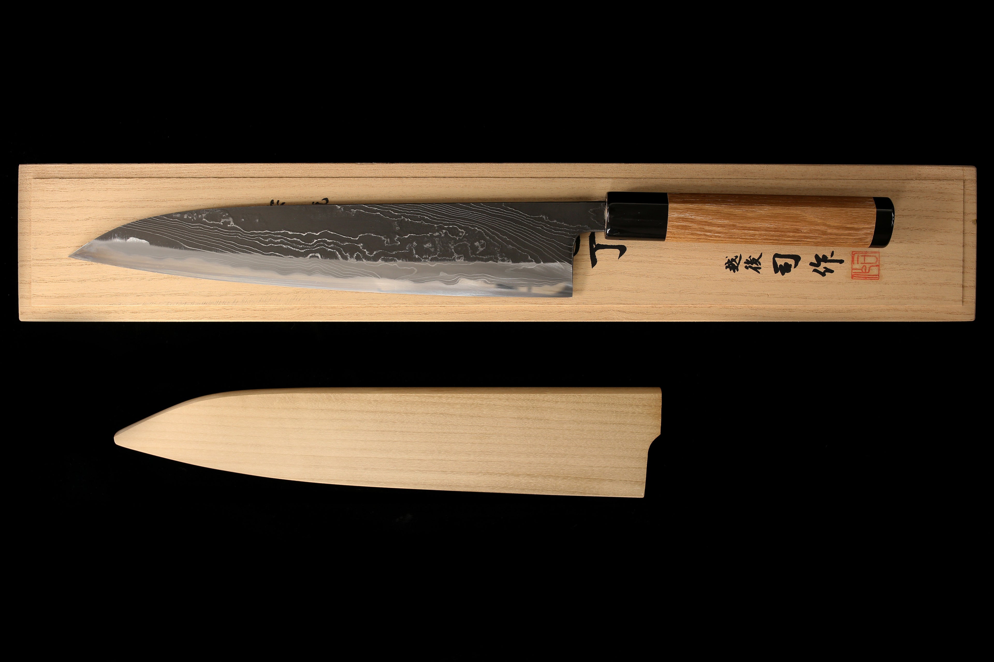 Tsukasa 270mm White Steel Unryu Kurouchi Damascus Wa-Gyuto