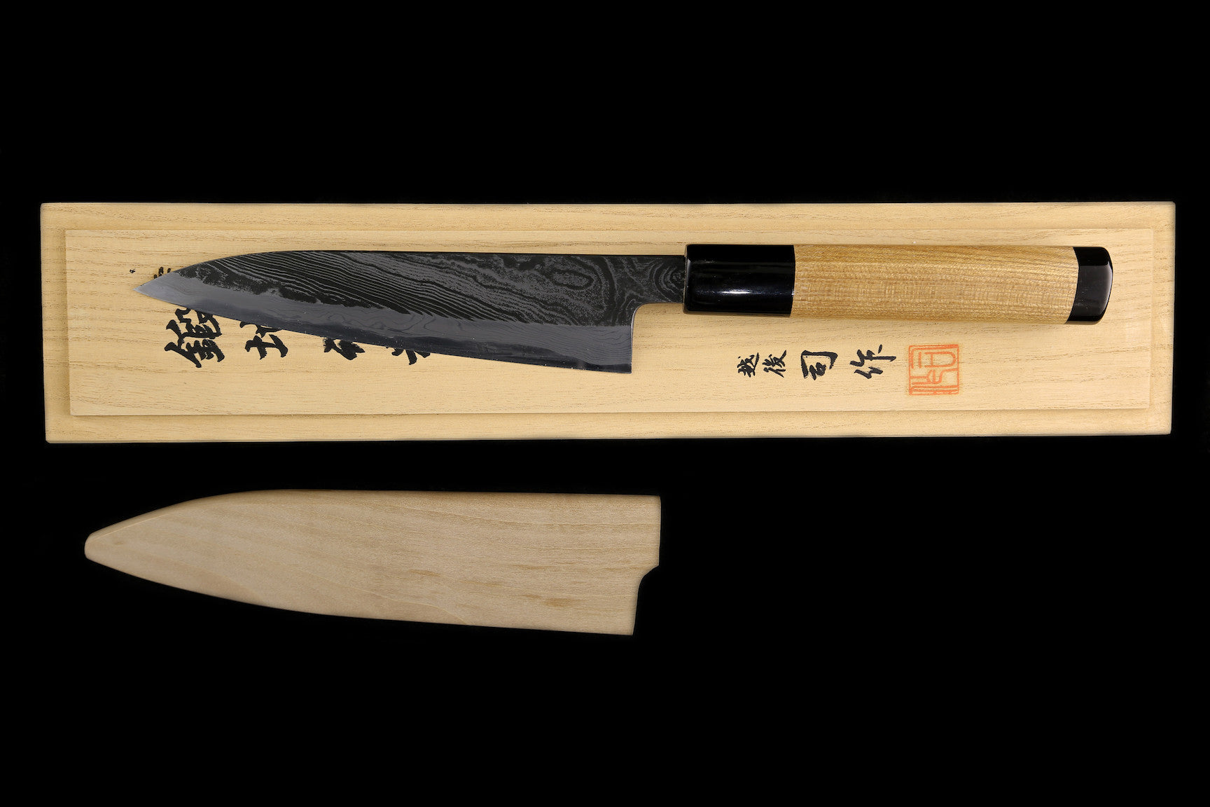 Tsukasa 150mm White Steel Unryu Kurouchi Damascus Wa-Petty