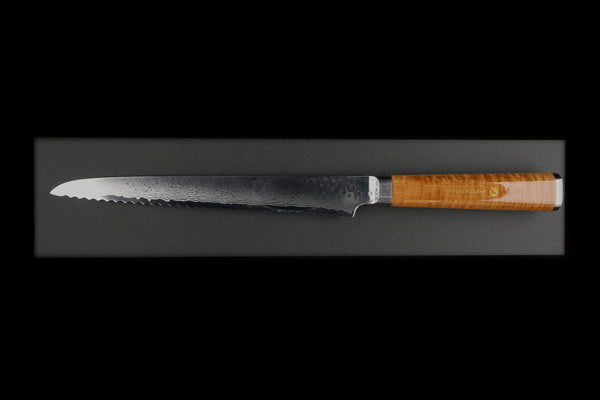 Tanganryu 210mm Hammered Damascus Bread Knife
