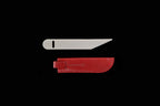 Chocolate Knife Silver with Red Leather Case