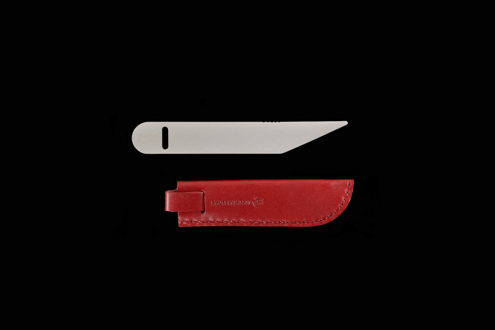 Chocolate Knife Silver with Red Leather Case