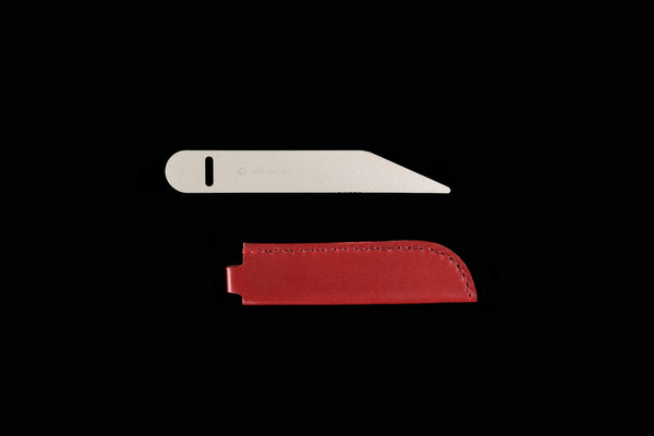 Chocolate Knife Silver with Red Leather Case