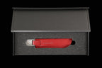 Chocolate Knife Silver with Red Leather Case