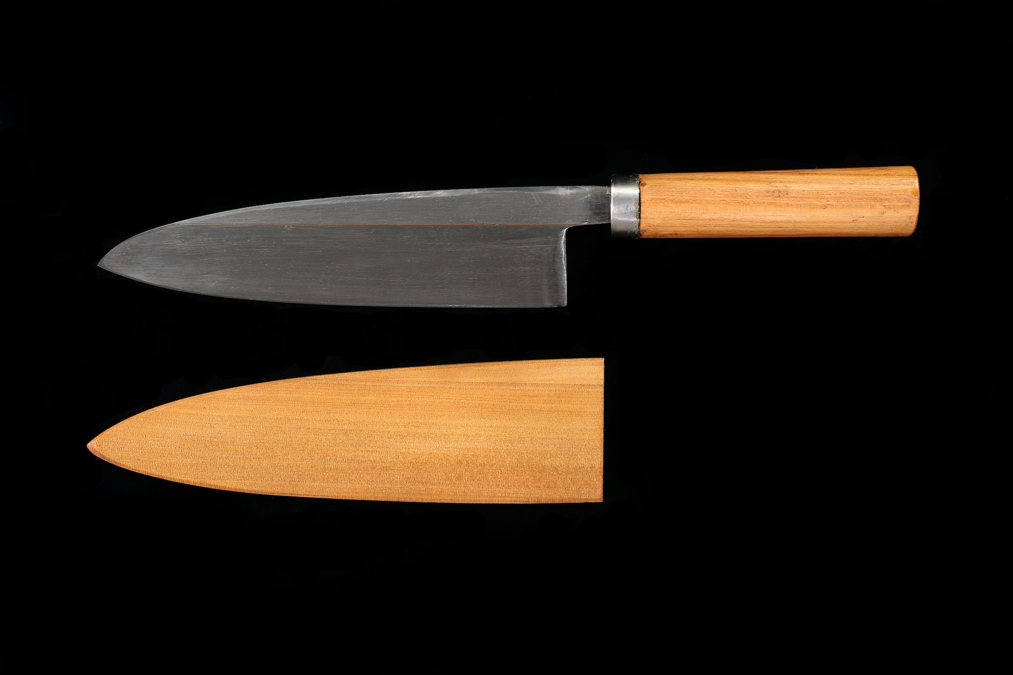 Jin 233mm High Speed Steel Deba with Saya D-17