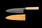 Jin 218mm High Speed Steel Deba with Saya D-16