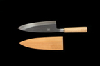 Jin 194mm High Speed Steel Deba with Saya D-15