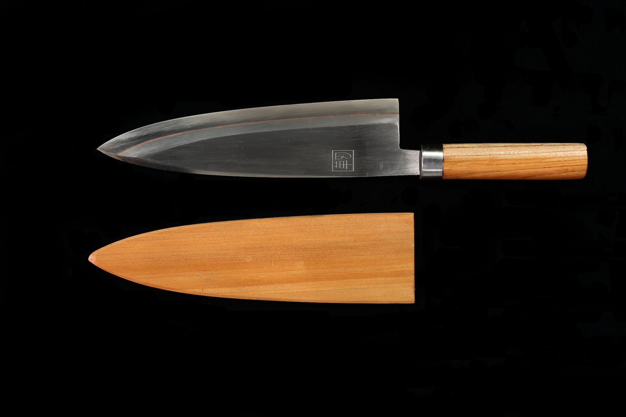 Jin 241mm High Speed Steel Deba with Saya D-23