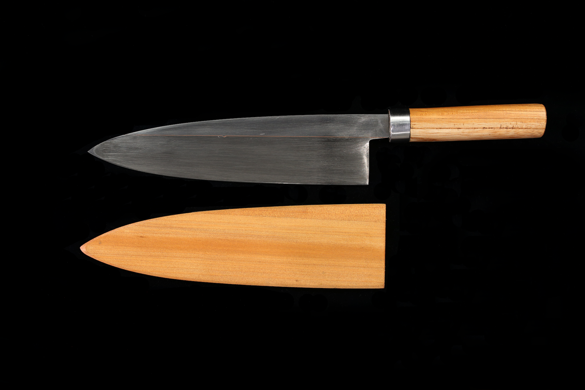 Jin 241mm High Speed Steel Deba with Saya D-23