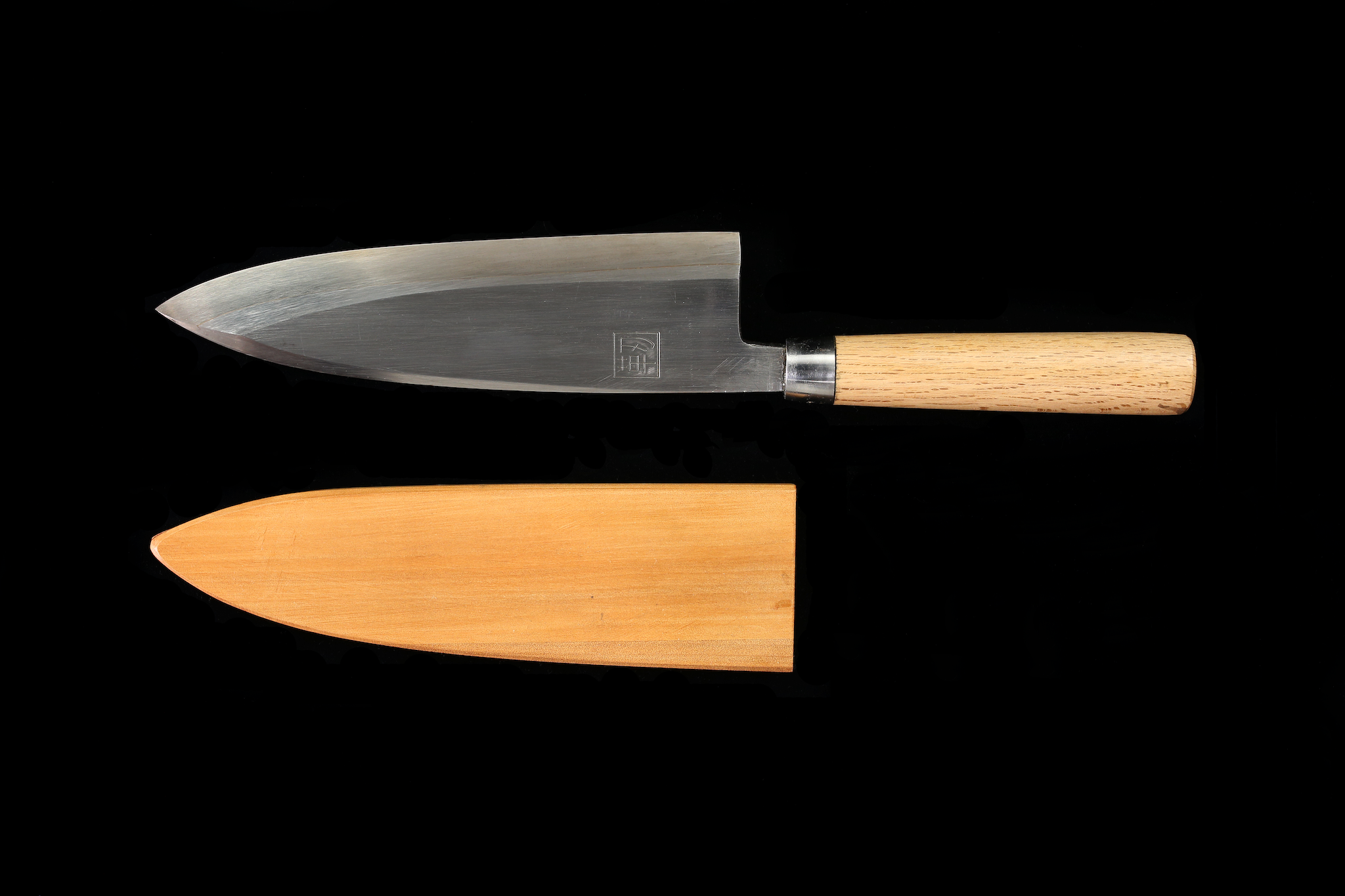 Jin 219mm High Speed Steel Deba with Saya D-24
