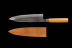 Jin 238mm High Speed Steel Deba with Saya D-26