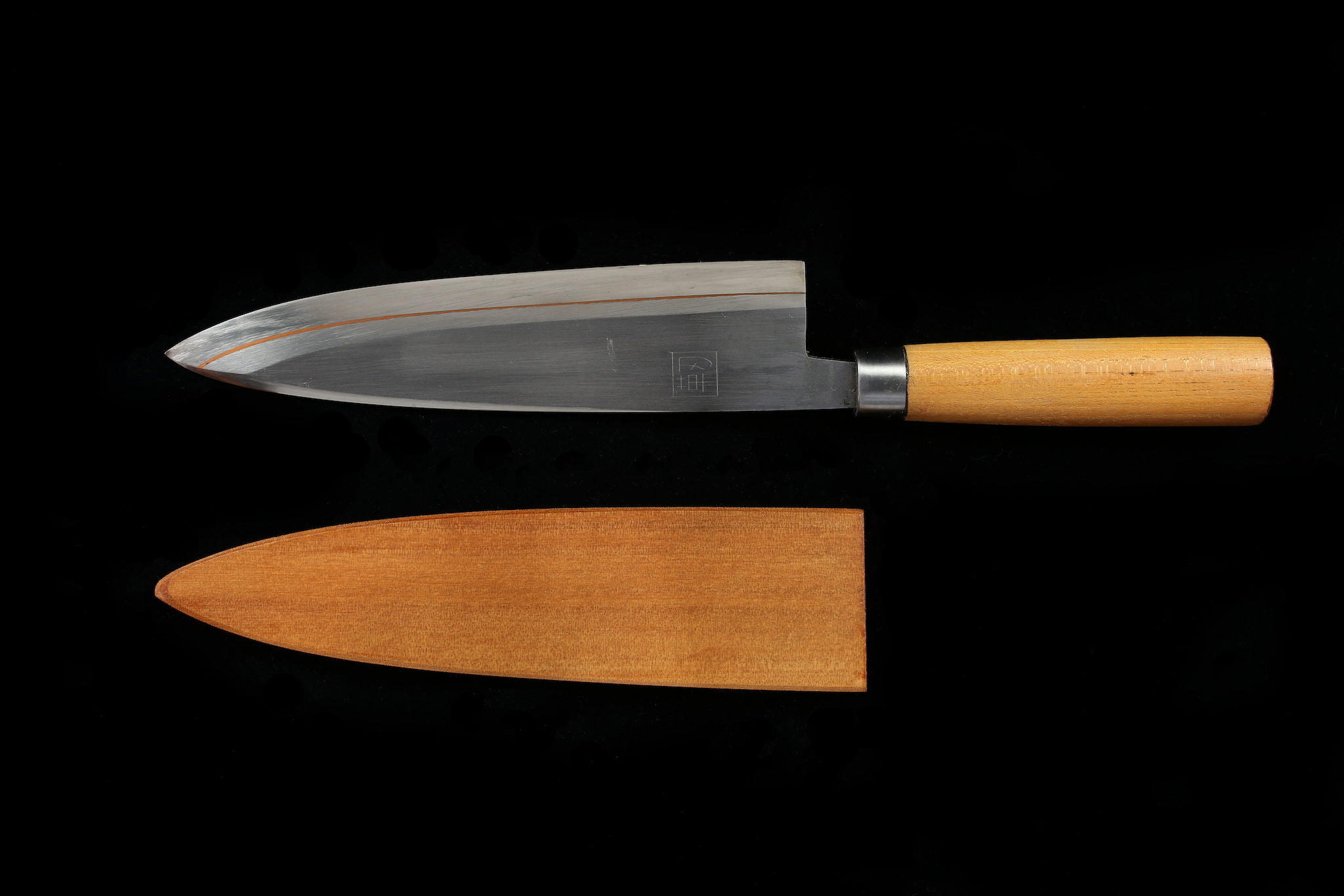 Jin 238mm High Speed Steel Deba with Saya D-26