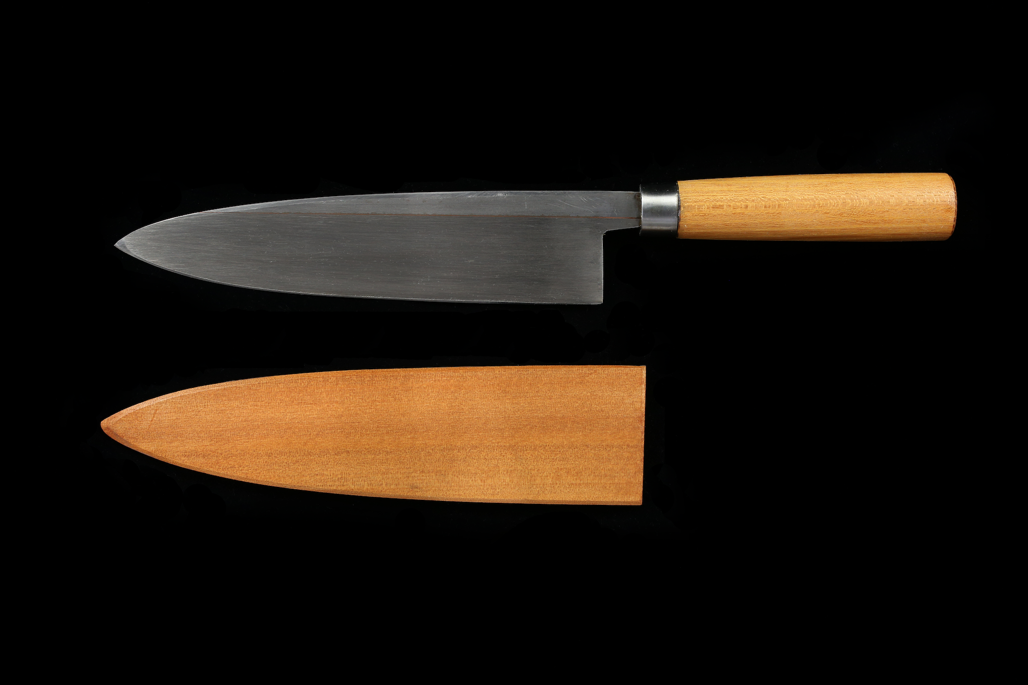 Jin 238mm High Speed Steel Deba with Saya D-26