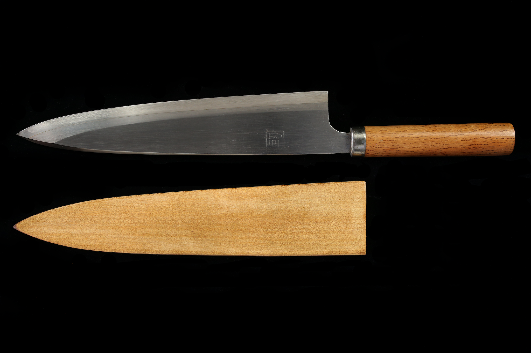 Jin 291mm High Speed Steel Deba with Saya D-25