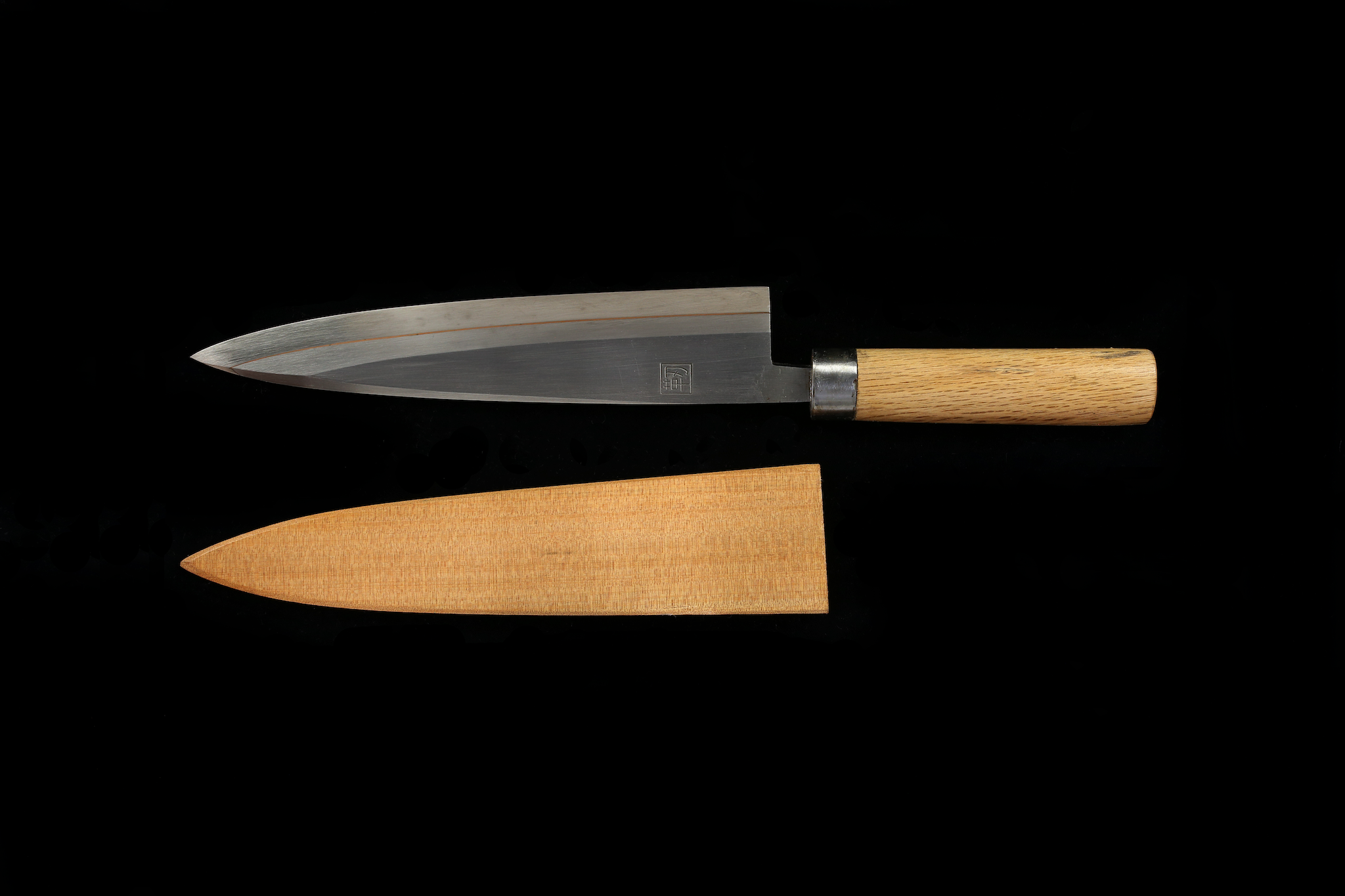 Jin 215mm High Speed Steel Mioroshi Deba with Saya MD-54