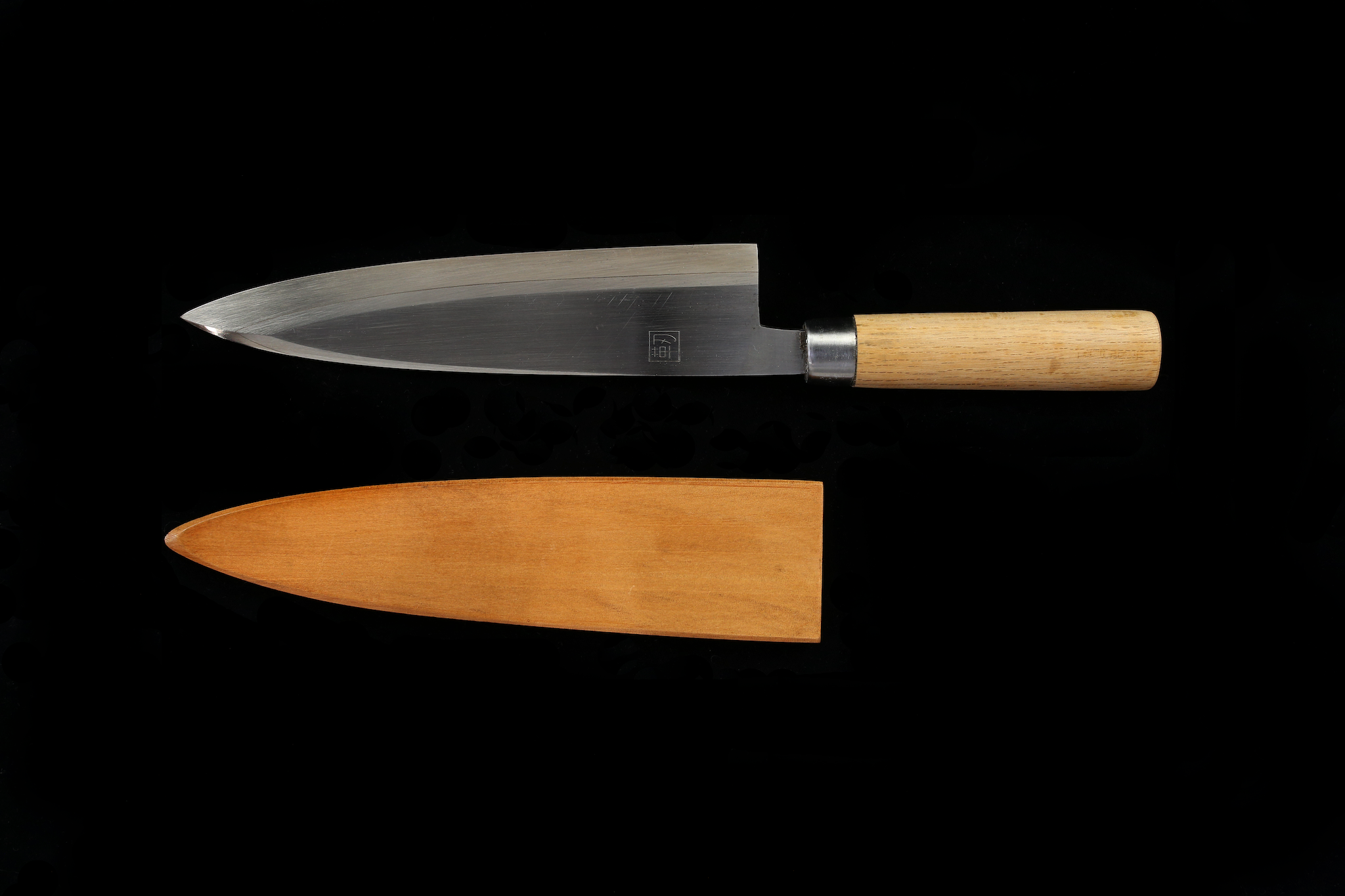 Jin 213mm High Speed Steel Mioroshi Deba with Saya MD-53