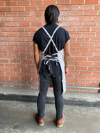 White Bark Workwear Full Cross-Back Apron - Light Grey