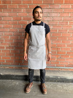 White Bark Workwear Full Cross-Back Apron - Light Grey