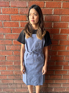 White Bark Workwear Full Cross-Back Apron - Fog Blue