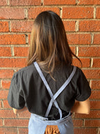 White Bark Workwear Full Cross-Back Apron - Fog Blue