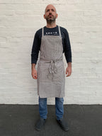 White Bark Workwear Full Cross-Back Apron - Indigo/Natural