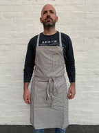 White Bark Workwear Full Cross-Back Apron - Indigo/Natural