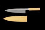 Jin 220mm High Speed Steel Deba with Saya D-04