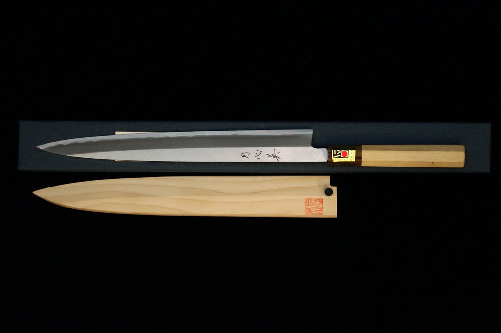 Gesshin Hide 300mm Blue #1 Hon-Kasumi Yanagiba