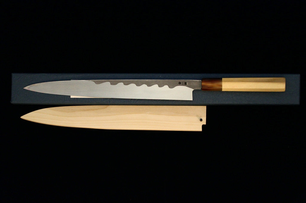 Gesshin Hide 300mm Blue #1 Hon-Kasumi Yanagiba