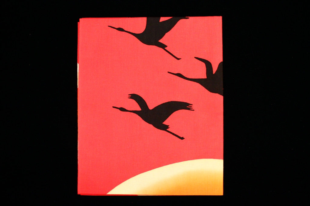 Tenugui - Cranes and Sunrise