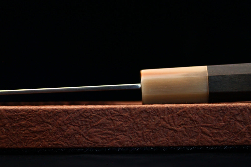 Gesshin Ittetsu 270mm White #2 Honyaki Wa-Sujihiki with Ebony Handle