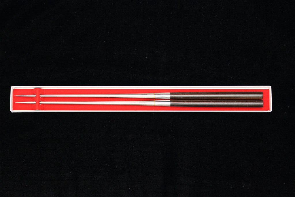 Titanium Moribashi - 180mm Round Ebony